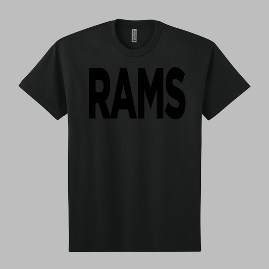 Rams Bold Black on Black Oversized Tee