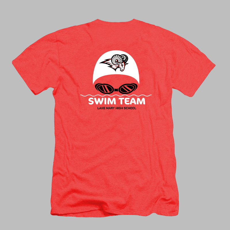 Swim Cap and Goggles Red Tee Sports Swag