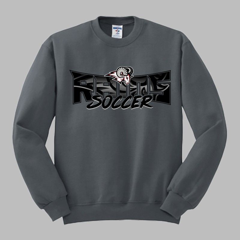 Lake Mary Soccer Black Text Crew Necks and Hoodies