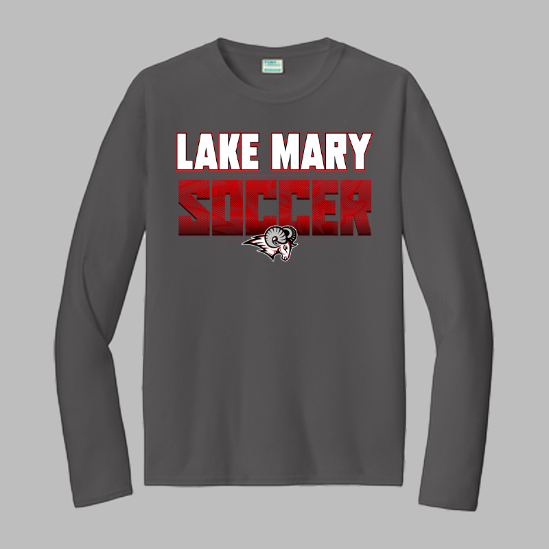 Lake Mary Soccer Red Text Long Sleeve