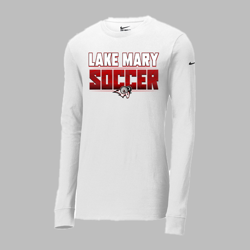 Lake Mary Soccer Red Text Long Sleeve