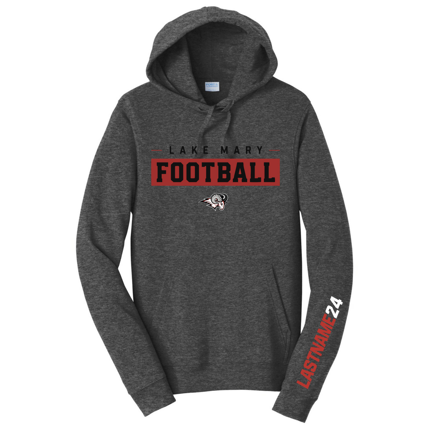 LM FOOTBALL Banner Black Hoodie Personalized