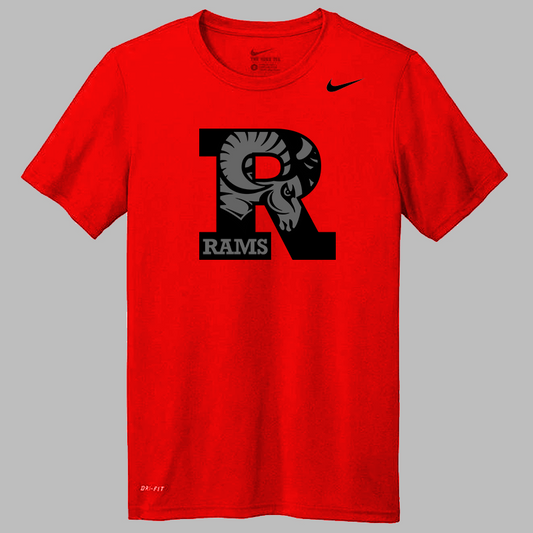 LMHS Rams Letter Nike Dry-Fit Red Tee