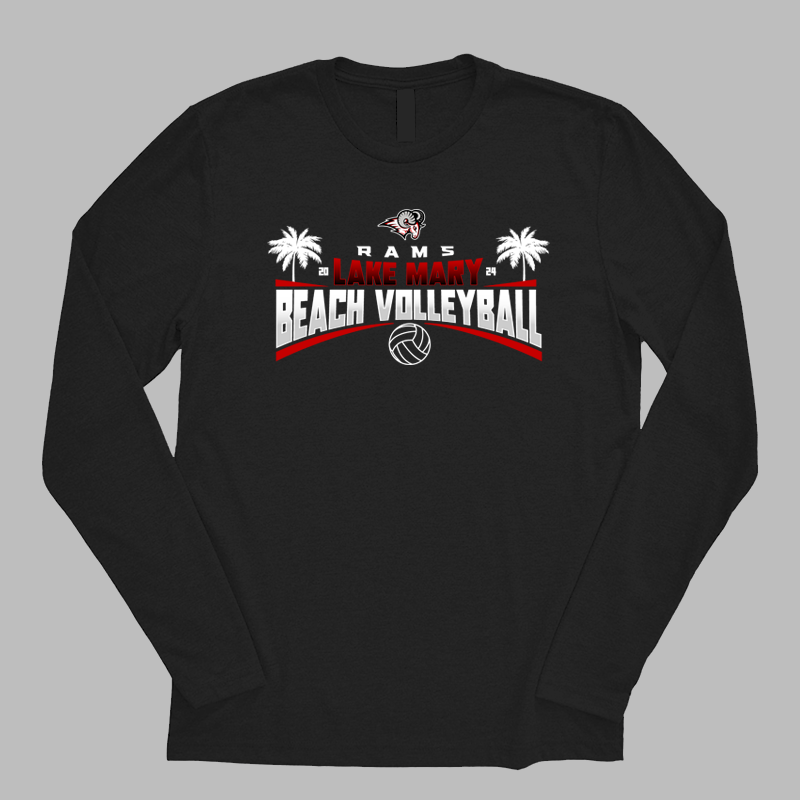 Beach Volleyball Palms Long Sleeve Tee