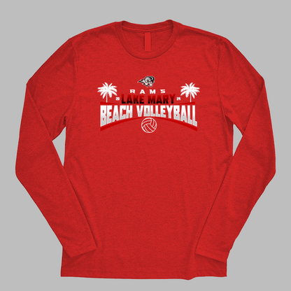 Beach Volleyball Palms Long Sleeve Tee