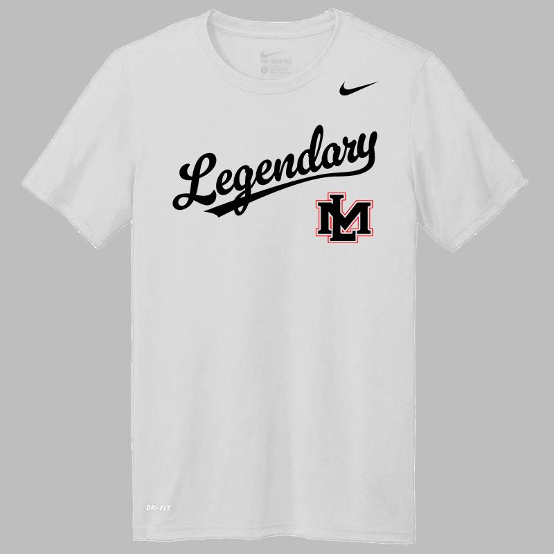 LMHS Legendary Logo Nike Dri-Fit White Tee