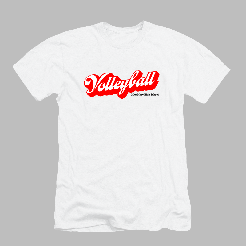 Volleyball Retro White Tee