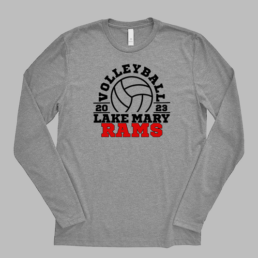 Volleyball Rams Ball Gray Long Sleeve