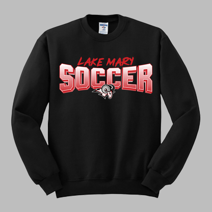 Lake Mary Soccer Block Text Crew Necks and Hoodies