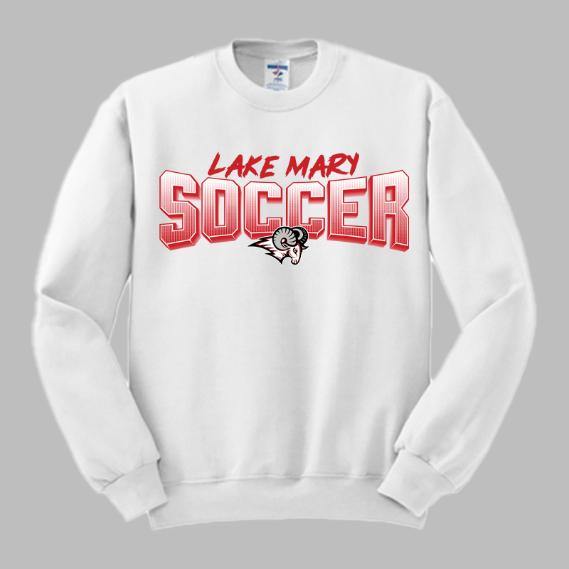 Lake Mary Soccer Block Text Crew Necks and Hoodies