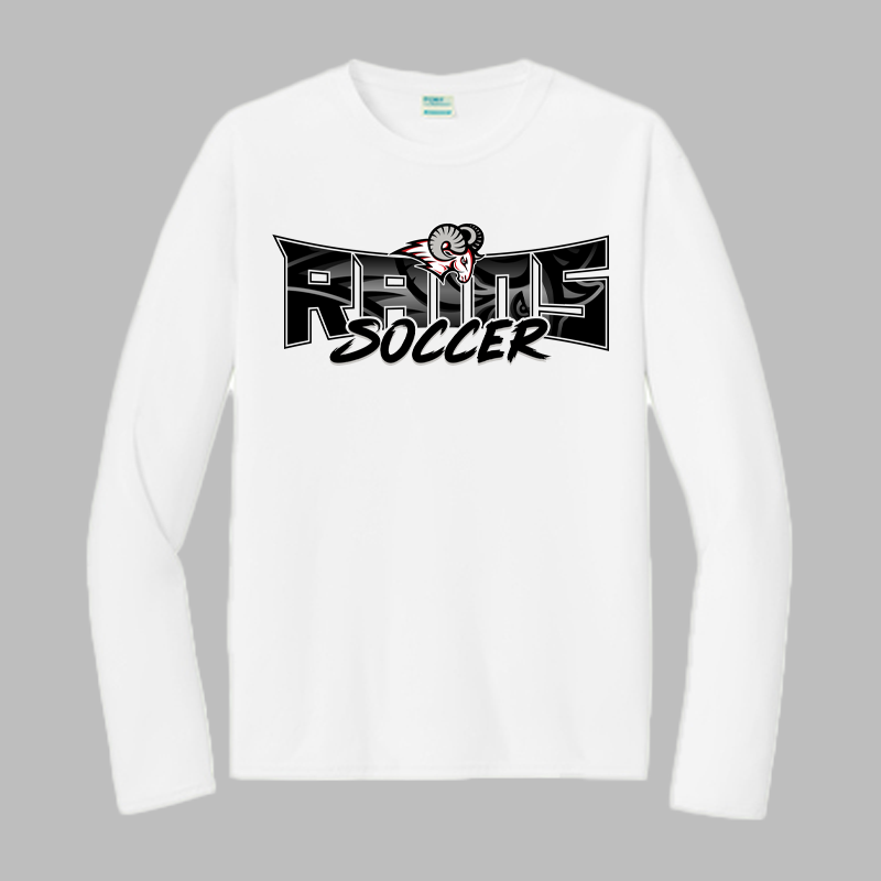 Rams Soccer Black Text Long Sleeve