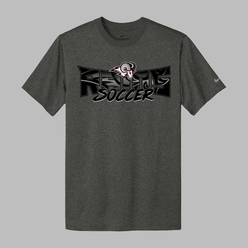 Rams Soccer Black Text Tee