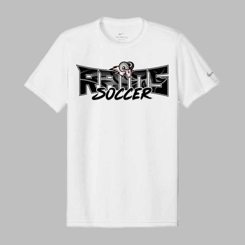 Rams Soccer Black Text Tee