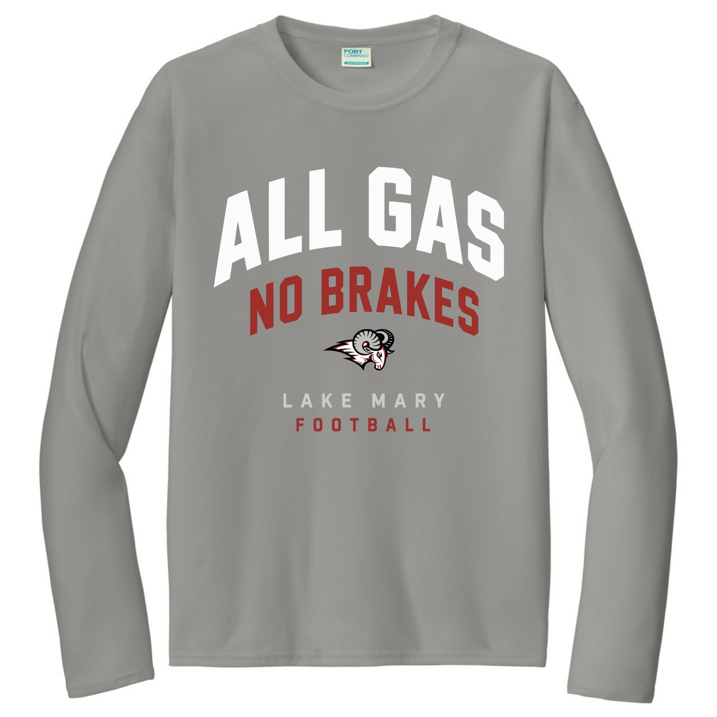LAKE MARY Tees All Gas No Breaks@2x Long Sleeve - Long Sleeve