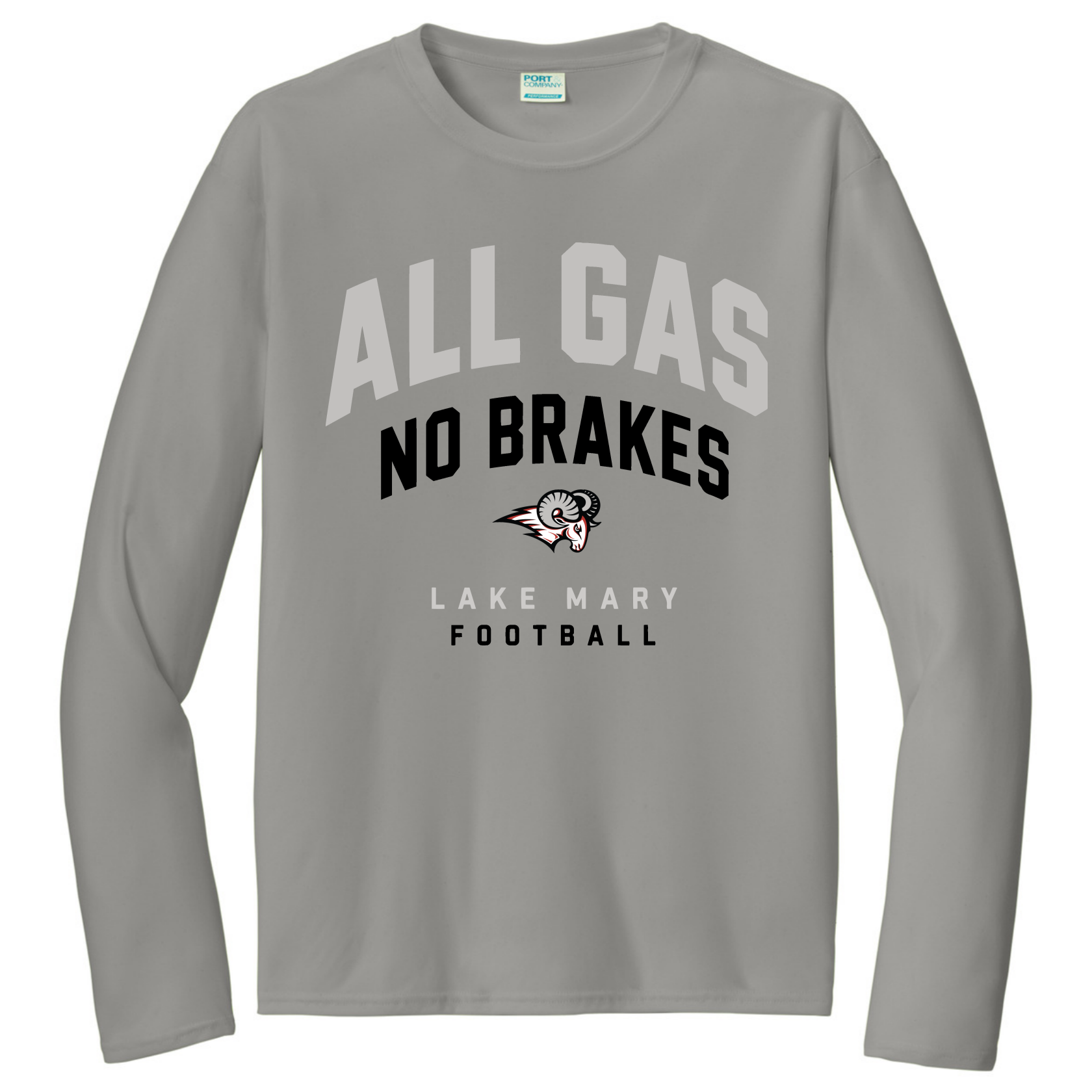 LAKE MARY Tees All Gas No Breaks Dark Long Sleeve - Long Sleeve