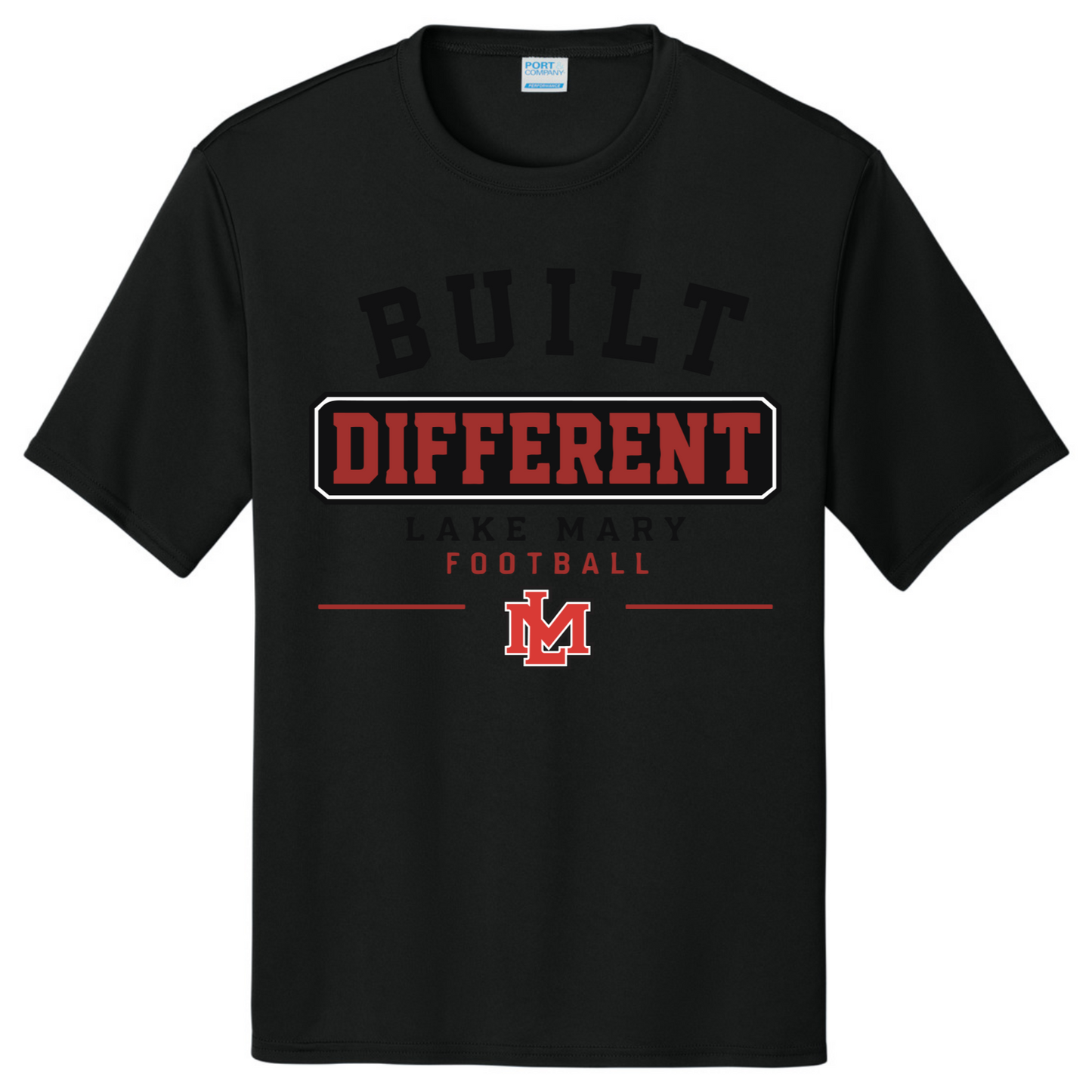 LAKE MARY Tees Build Different Banner Black @2x Short Sleeve - Short Sleeve