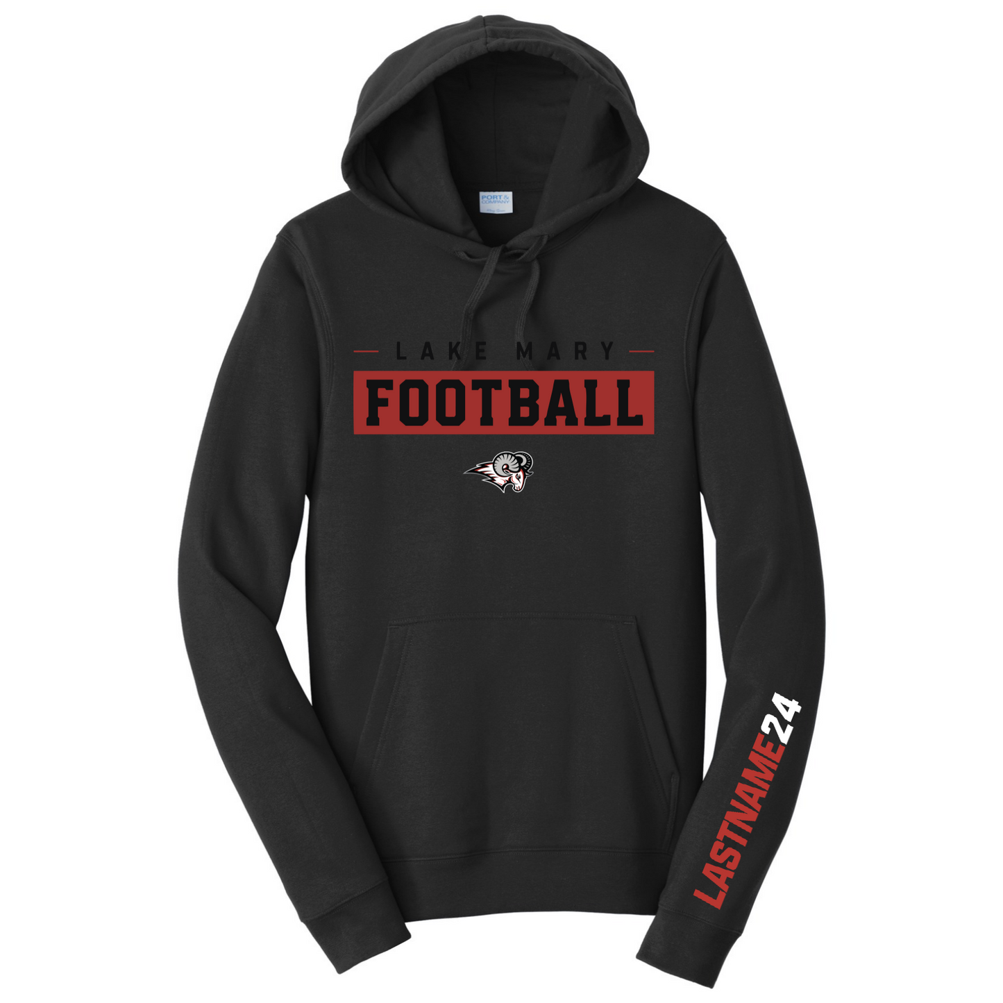LM FOOTBALL Banner Black Hoodie Personalized