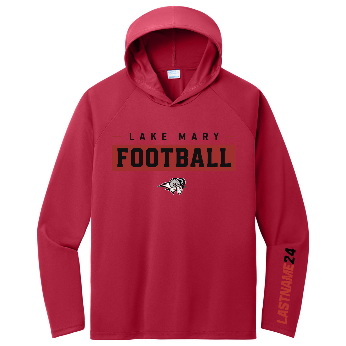 Lake Mary FOOTBALL Banner Black Personalized Long Sleeve Hoodie