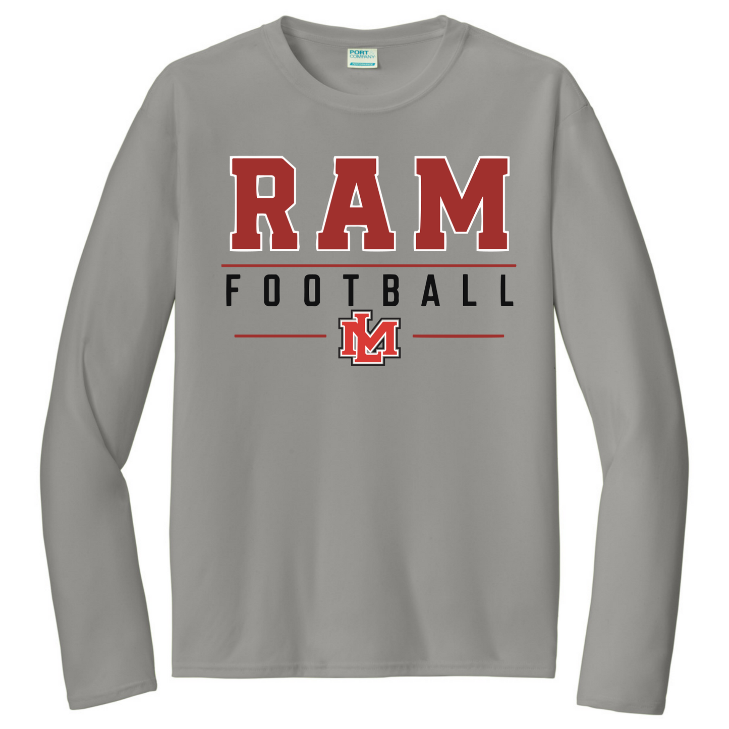LAKE MARY Tees RAM Football Black@2x Long Sleeve - Long Sleeve
