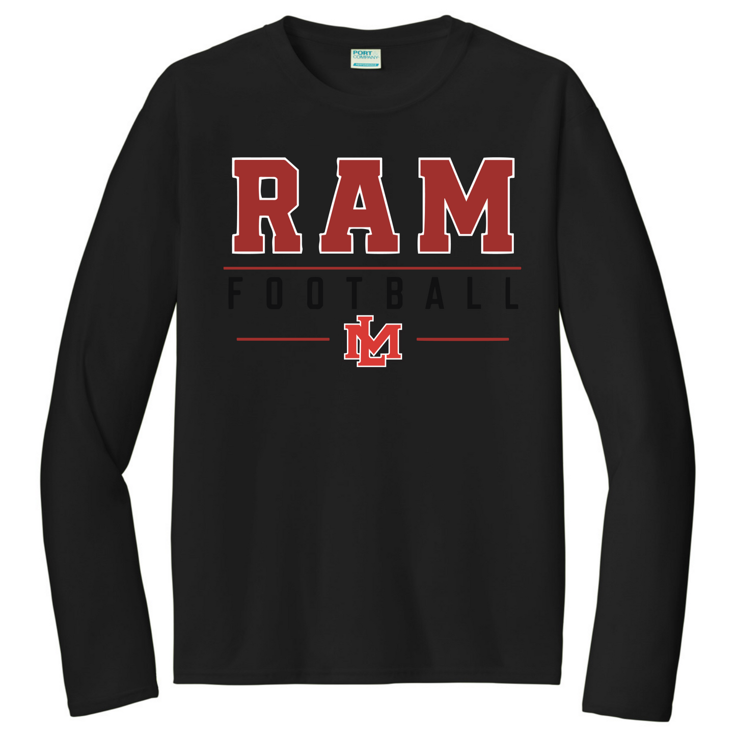 RAM Football Black Long Sleeve