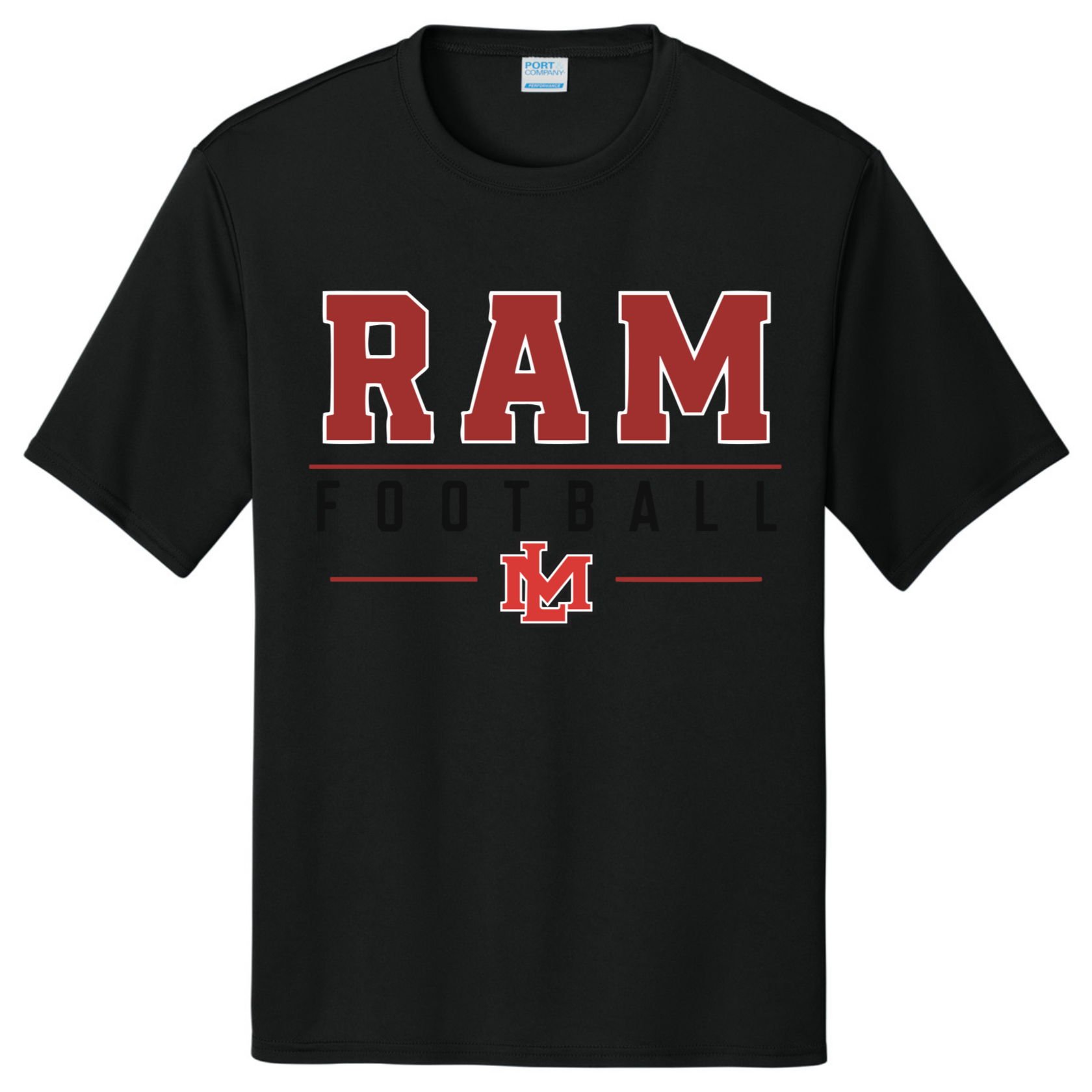 LAKE MARY Tees RAM Football Black@2x Short Sleeve - Short Sleeve