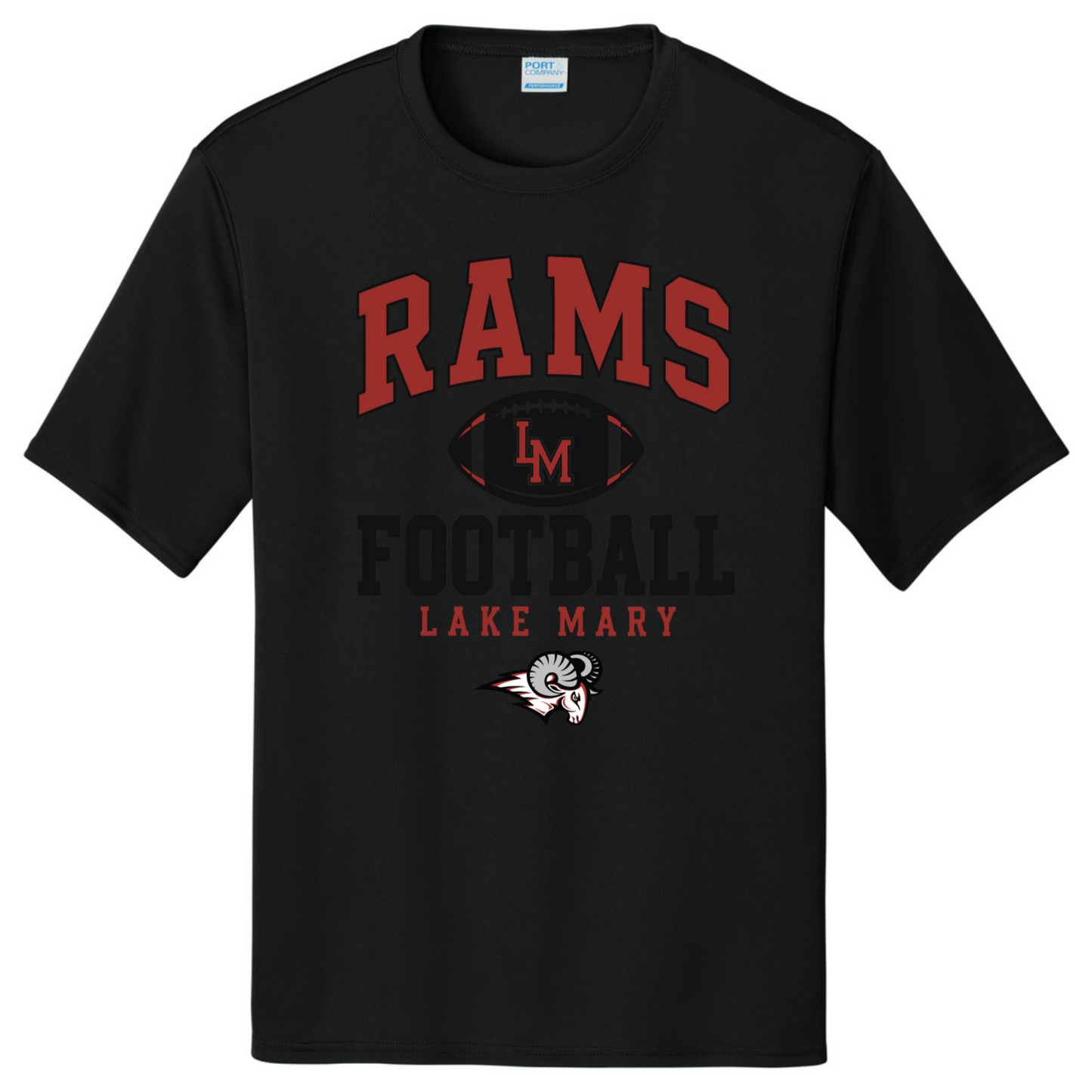 LAKE MARY Tees Rams LM Football Black@2x Short Sleeve - Short Sleeve
