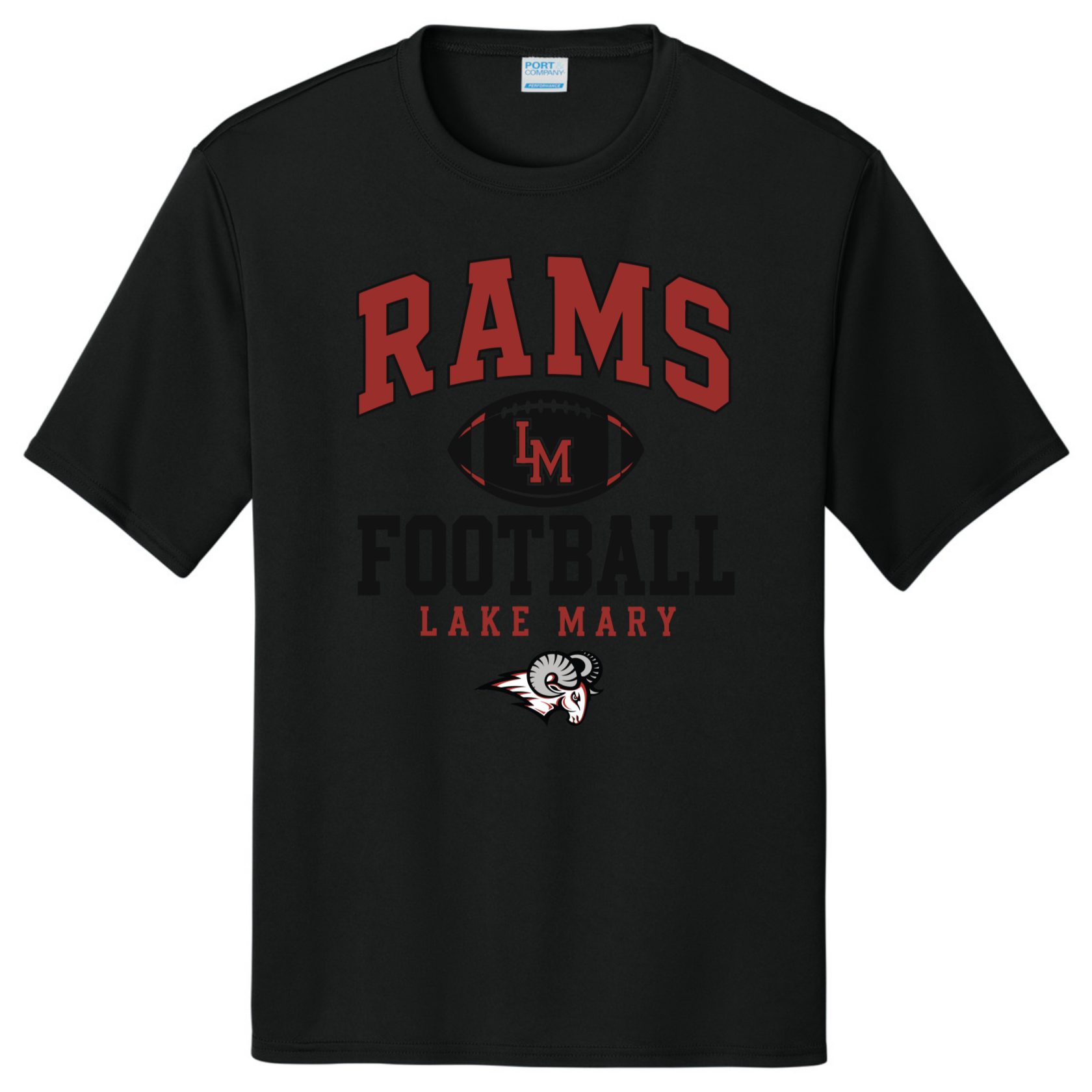 LAKE MARY Tees Rams LM Football Black@2x Short Sleeve - Short Sleeve